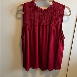 Banana Republic Deep Red Sleeveless Blouse